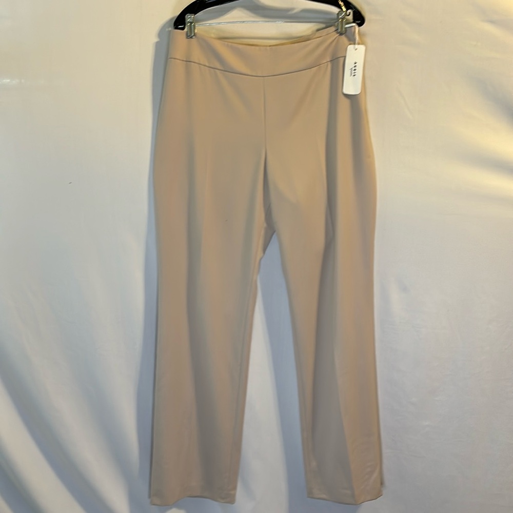 Akris Punto Karla Trousers Summer Wool Slacks Pants Beige Size 12 NWT